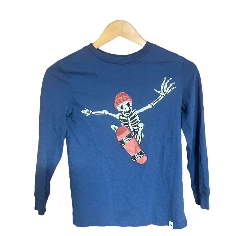 Tommy Bahama Large (YL) Kids Youth Skeleton Skateboarder Blue